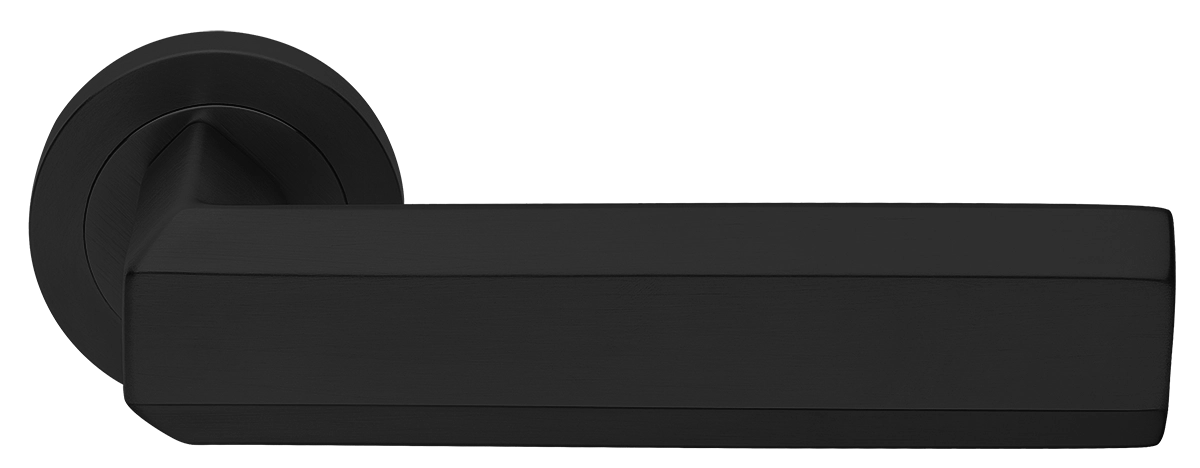 Ручка дверная HARMONY R2 NERO раздельная на круглой розетке, цвет - черный фото купить Ярославль