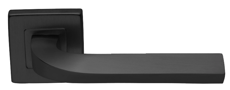 Ручка дверная TENDER S3 NERO раздельная на квадратной розетке, цвет - черный фото купить Ярославль