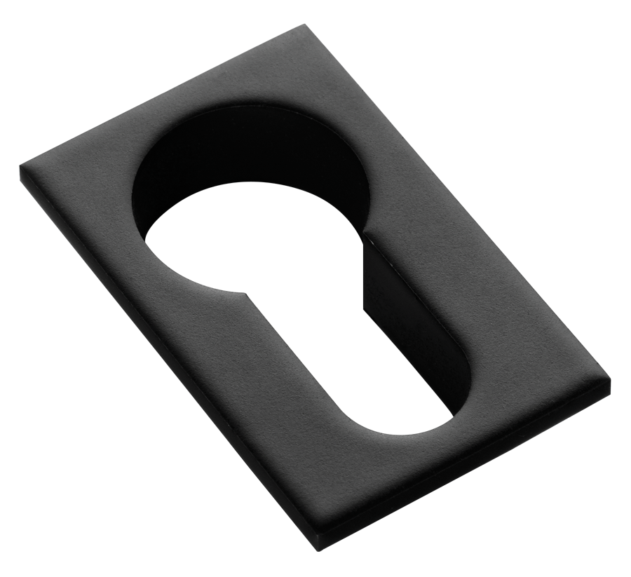 Накладка на евроцилиндр LUX-KH-SM NERO-ST квадратная невидимая, цвет - черный "soft-touch" фото купить Ярославль