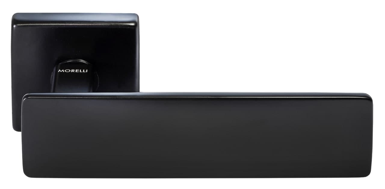 Ручка дверная SPACE S5 NERO-ST на квадратной розетке, цвет - черный "soft-touch" фото купить Ярославль