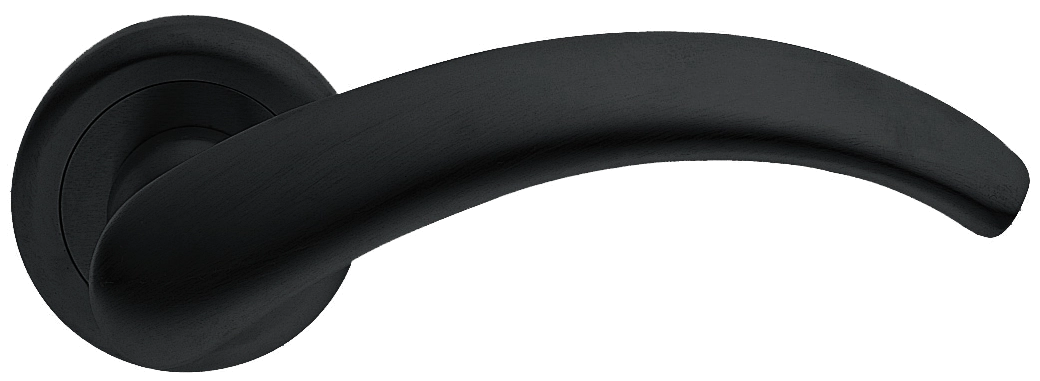 Ручка дверная ARCH R4 NERO раздельная на круглой розетке, цвет - черный фото купить Ярославль