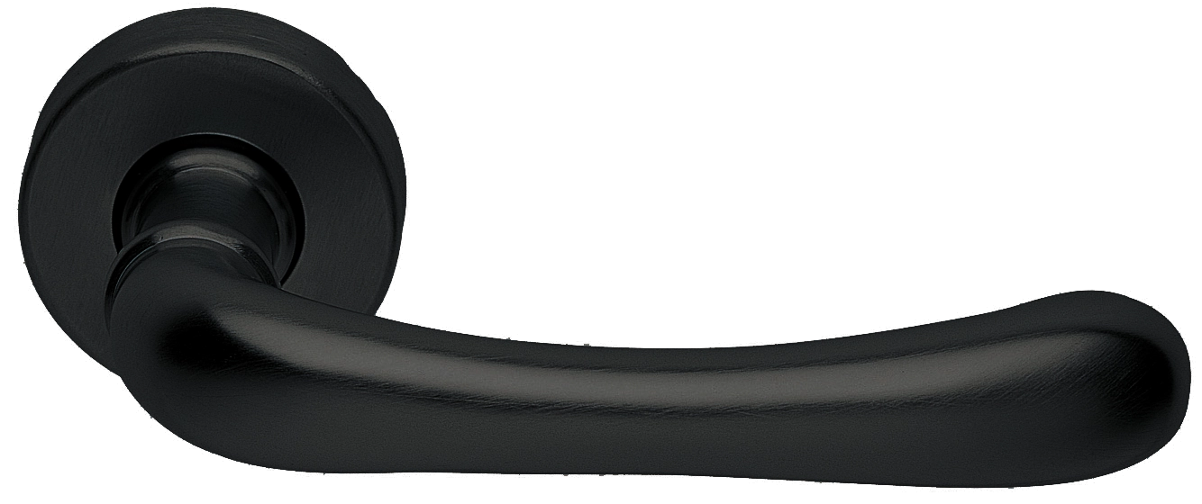 Ручка дверная RING R3-E NERO раздельная на круглой розетке, цвет - черный фото купить Ярославль