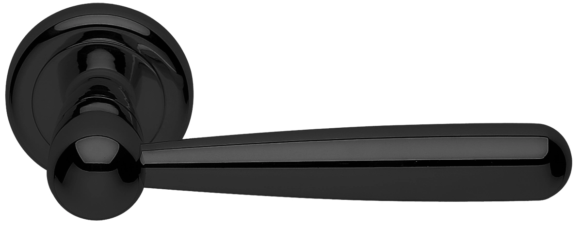 Ручка дверная PINOKKIO R4 NERO раздельная на круглой розетке, цвет - черный фото купить Ярославль