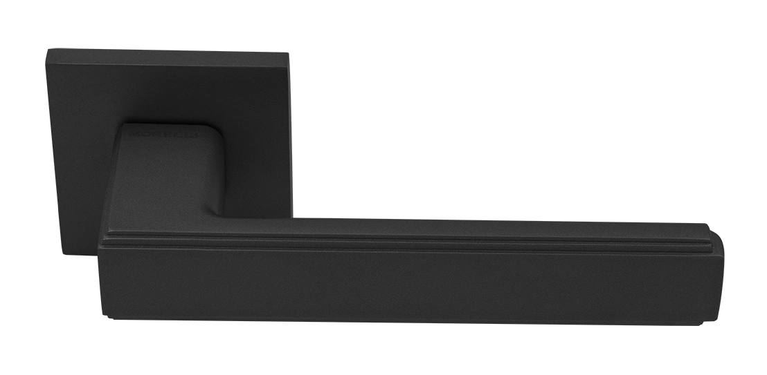 Ручка дверная MH-64-S6 BL STEPS на квадратной розетке 6 мм, цвет черный фото купить Ярославль