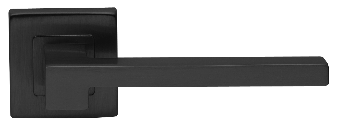 Ручка дверная STONE S3 NERO раздельная на квадратной розетке, цвет черный, латунь фото купить в Ярославле