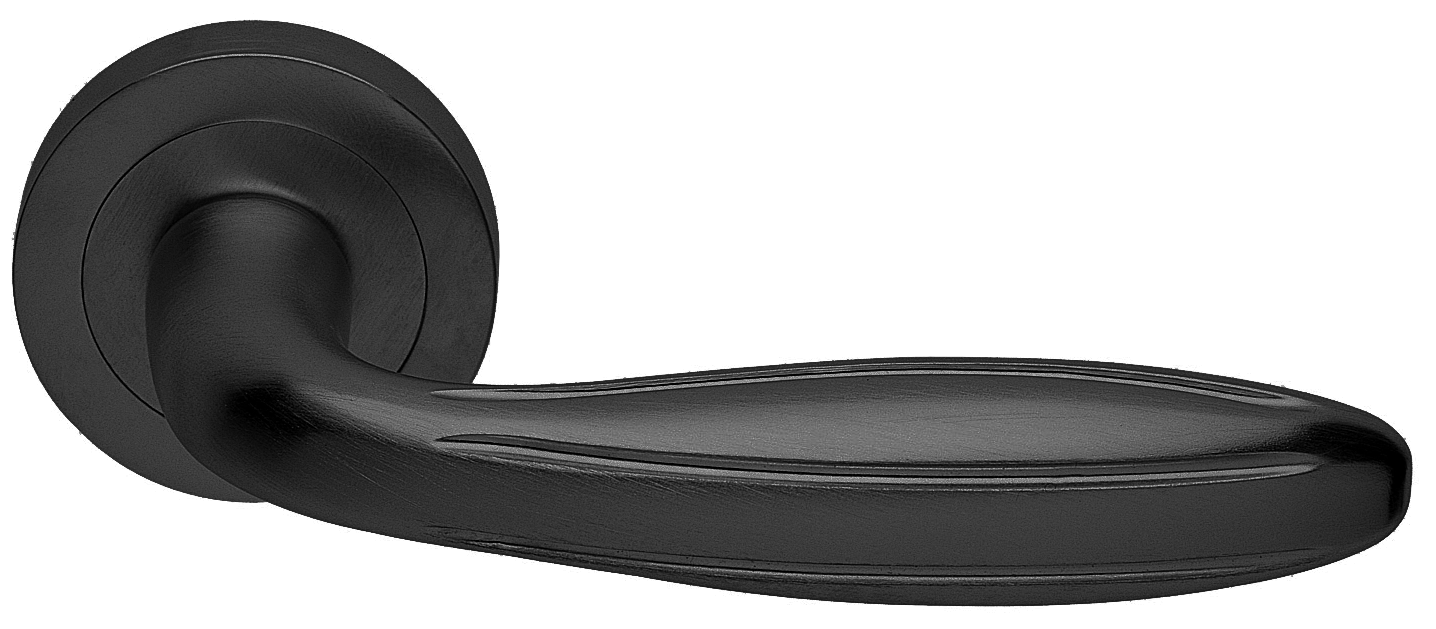 Ручка дверная BUD R2 NERO раздельная на круглой розетке, цвет - черный фото купить в Ярославле