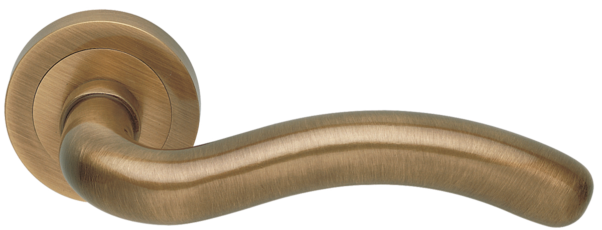Ручка дверная SNAKE R2 BGO раздельная на круглой розетке, цвет - матовая бронза фото купить в Ярославле
