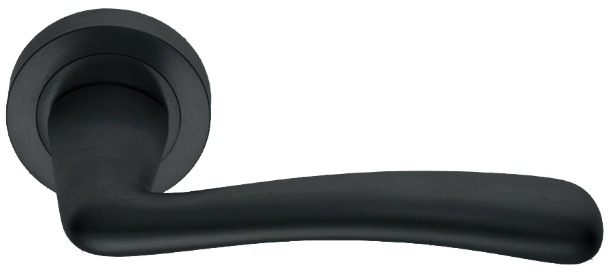 Ручка дверная COCKATOO R2 NERO раздельная на круглой розетке, цвет - черный фото купить в Ярославле