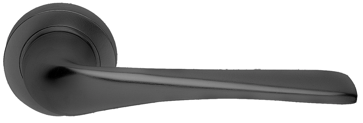 Ручка дверная LE MANS R2 NERO раздельная на круглой розетке, цвет - черный фото купить в Ярославле