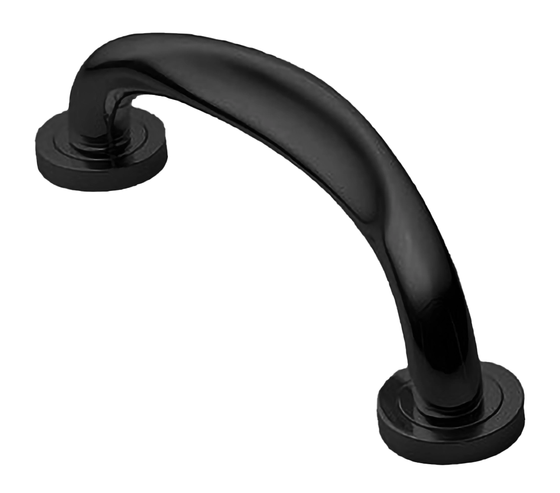 Ручка-скоба дверная RAFT PH NERO на круглой розетке, цвет черный, латунь фото купить в Ярославле