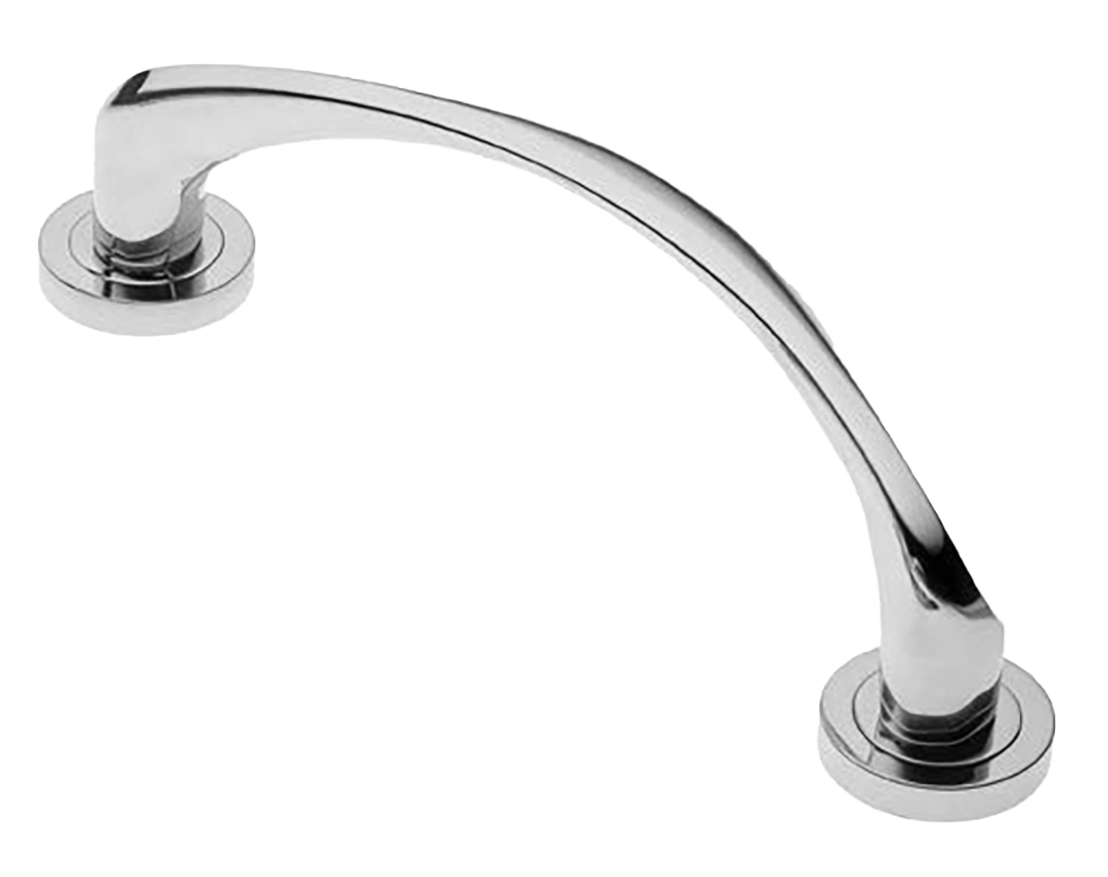 Ручка-скоба дверная COBRA PH CRO на круглой розетке, цвет хром, латунь фото купить в Ярославле