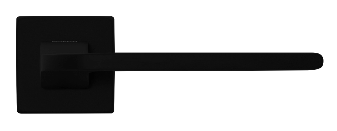 Ручка дверная SPUTNIK S5 NERO-ST на квадратной розетке, цвет черный soft-touch, ЦАМ фото купить в Ярославле