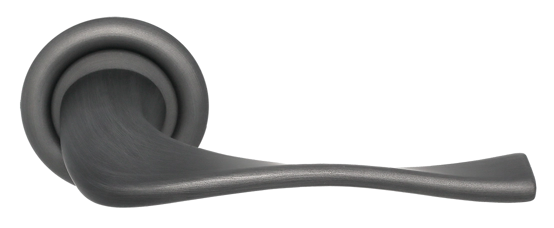 Ручка дверная SKYSCRAPER R7 SST на круглой розетке, цвет Летняя гроза/Summer Storm фото фурнитура Ярославль