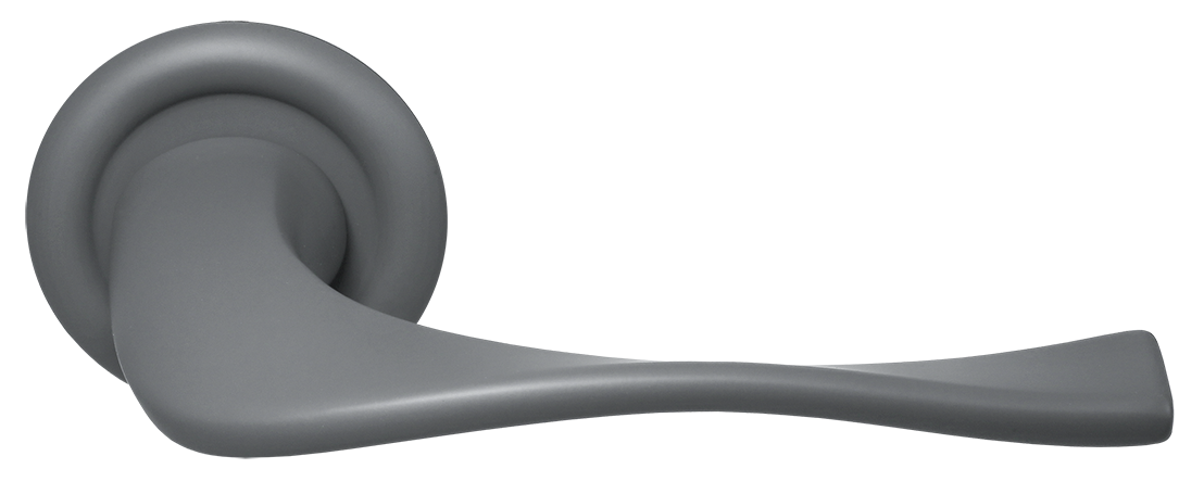 Ручка дверная SKYSCRAPER R7 SSW на круглой розетке, цвет Стокгольмский снегопад/Stockholm Snowfall фото купить Ярославль