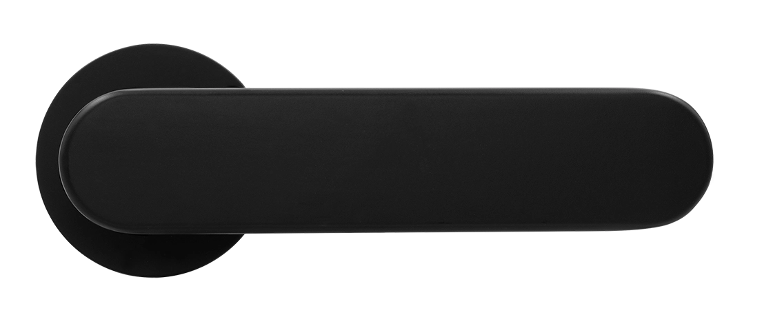 Ручка дверная MH-65-R6 R6 SEMPIONE BL на круглой розетке, цвет черный фото купить в Ярославле