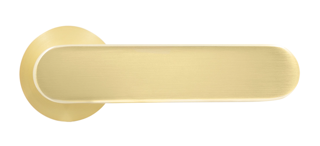 Ручка дверная MH-65-R6 SEMPIONE MSG на круглой розетке, цвет матовое сатинированное золото фото купить в Ярославле