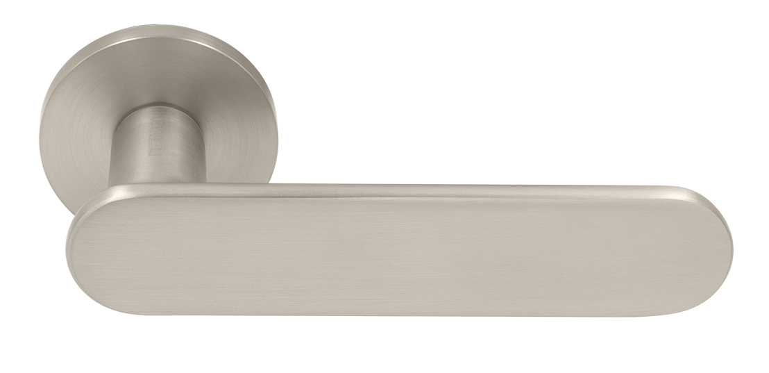 Ручка дверная MH-65-R6 SEMPIONE MSN на круглой розетке, цвет матовый сатинированный никель фото купить Ярославль