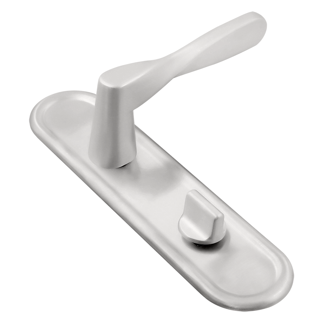 Ручка дверная THE OLYMPICS PLR WC SSW на планке под сантехническую завертку, цвет Стокгольмский снегопад/Stockholm Snowfall фото купить Ярославль