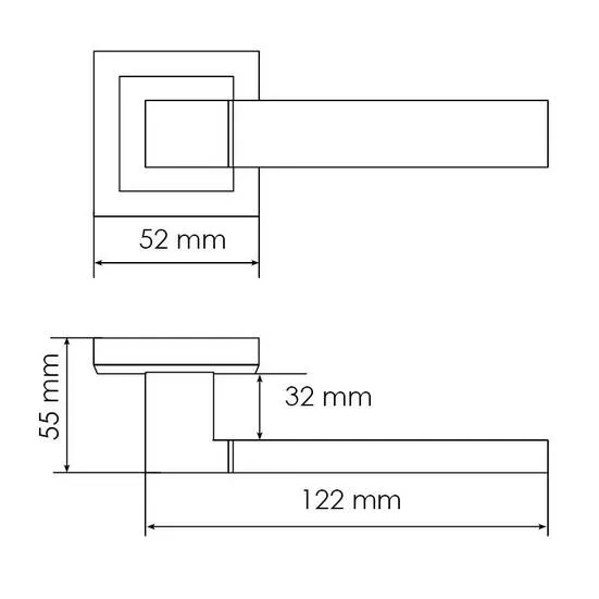 Комплект дверных ручек MH-28 BL-S + сантехническая завертка MH-WC-S BL + защёлка бесшумная 1895P BL + петли врезные универсальные MSN 100X70X2.5-4BB BL (2шт), цвет черный фото купить в Ярославле