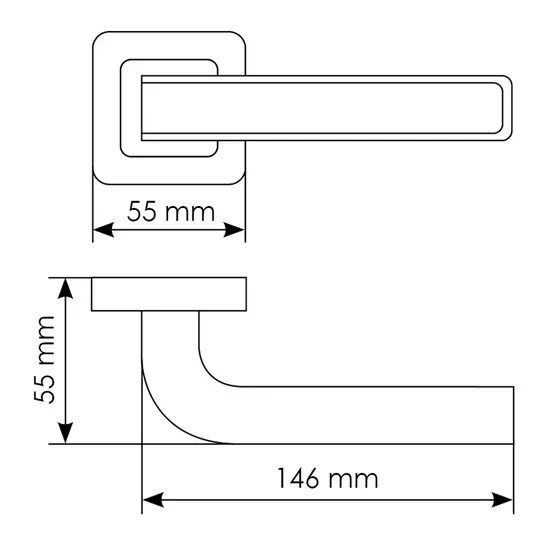 Комплект дверных ручек MH-46 SC/W-S55 + завертка сантехническая MH-WC-S55 SC/CP, цвет хром фото купить в Ярославле