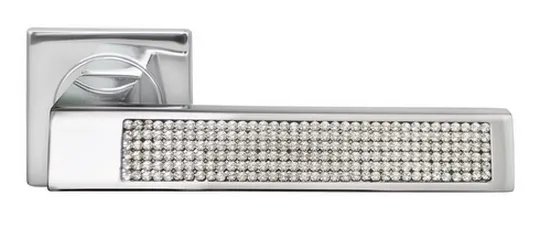 Ручка дверная DOLCE VITA S1 CRO раздельная на квадратной розетке, цвет - хром, латунь фото купить Ярославль