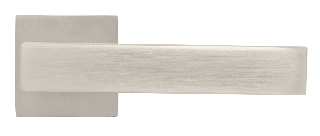 Ручка дверная LOT MH-56-S6 MSN раздельная на квадратной розетке 6 мм, цвет матовый сатинированный никель, ЦАМ фото купить в Ярославле