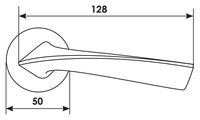 Ручка дверная COMETA R5 NIS раздельная на круглой розетке, цвет - матовый никель, ЦАМ фото купить в Ярославле