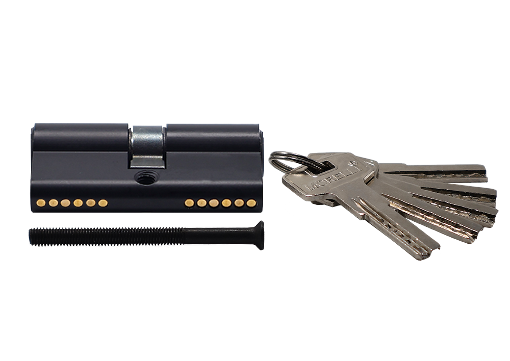 Ключевой цилиндр высокой секретности HS 60C BL (60мм), цвет - черный фото купить в Ярославле