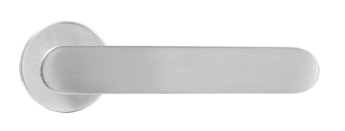 Ручка дверная LE BOAT R5 CSA раздельная на круглой розетке, цвет матовое матовый хром, латунь фото купить в Ярославле