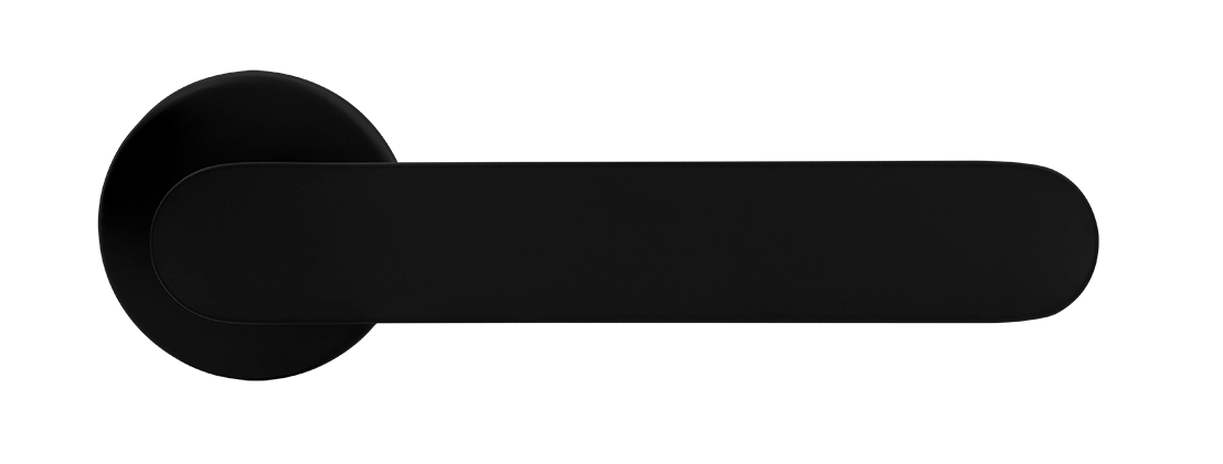 Ручка дверная LE BOAT R5 NERO-ST раздельная на круглой розетке, цвет черный soft-touch, латунь фото купить в Ярославле