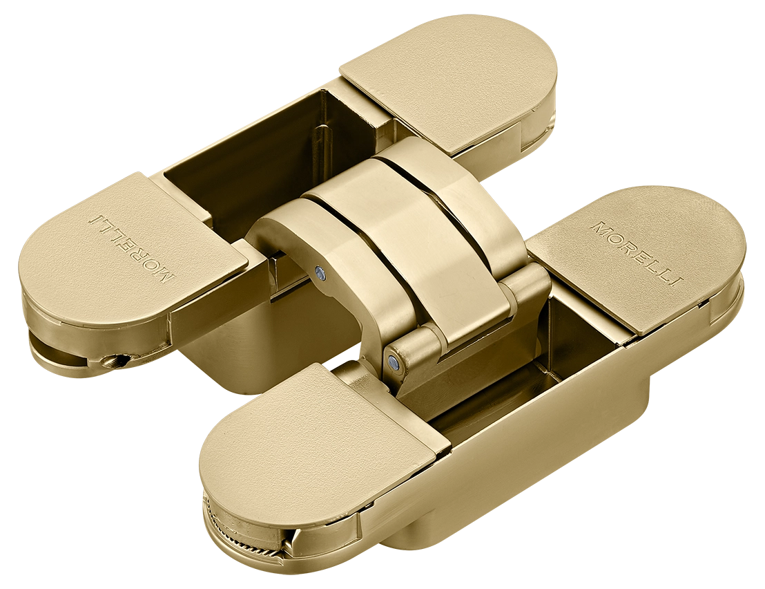 Петля скрытая HH-24 MSG врезная с 3D-регулировкой вес полотна до 40 кг, цвет матовое сатинированное золото фото купить Ярославль