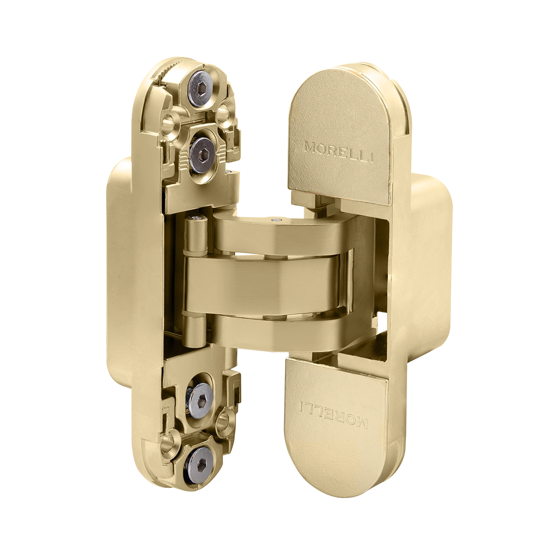 Петля скрытая HH-24 MSG врезная с 3D-регулировкой вес полотна до 40 кг, цвет матовое сатинированное золото фото купить в Ярославле