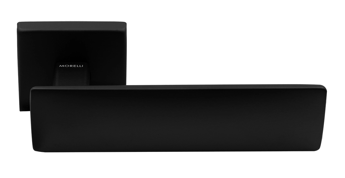 Ручка дверная SPACE S5 NERO-ST на квадратной розетке, цвет черный soft-touch, ЦАМ фото купить Ярославль