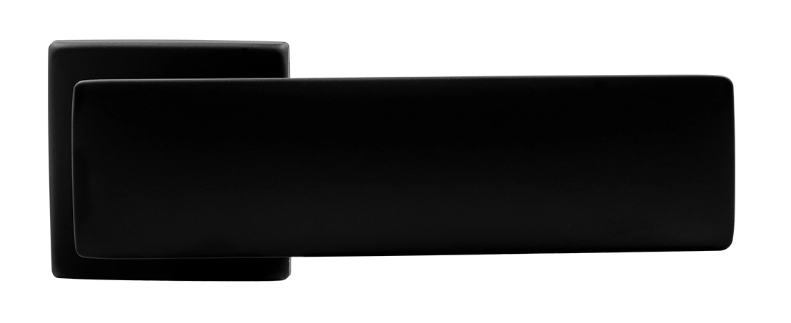 Ручка дверная SPACE S5 NERO-ST на квадратной розетке, цвет черный soft-touch, ЦАМ фото купить в Ярославле