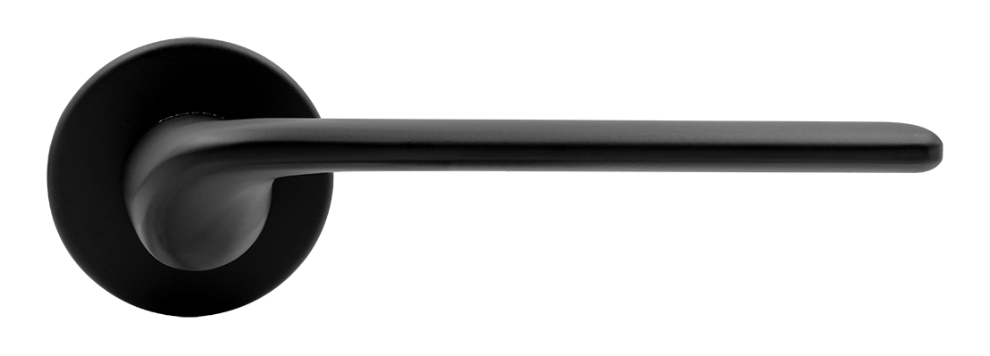 Ручка дверная TOMORROW R5 NERO-ST на круглой розетке, цвет черный soft-touch, ЦАМ фото купить в Ярославле