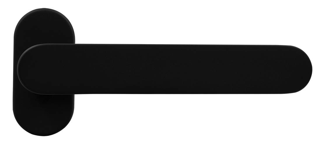 Ручка оконная LE BOAT W1 NERO-ST на прямоугольной розетке, цвет черный soft-touch, латунь фото купить Ярославль