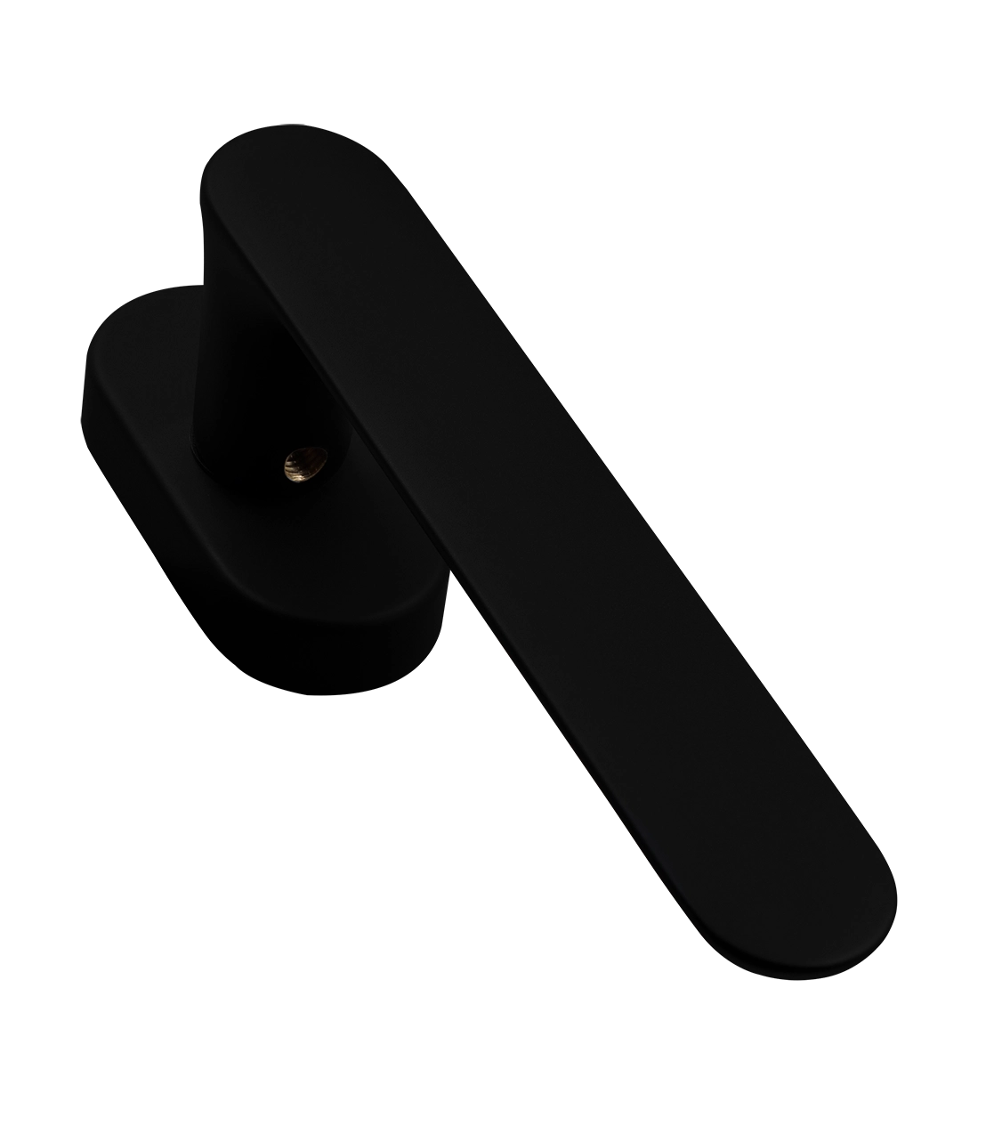 Ручка оконная LE BOAT W1 NERO-ST на прямоугольной розетке, цвет черный soft-touch, латунь фото фурнитура Ярославль
