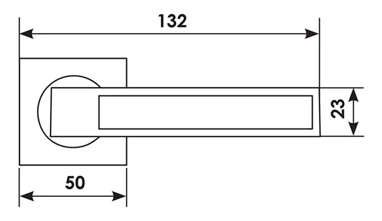 Ручка дверная DOLCE VITA S1 CSA раздельная на квадратной розетке, цвет - матовый хром, латунь фото купить в Ярославле