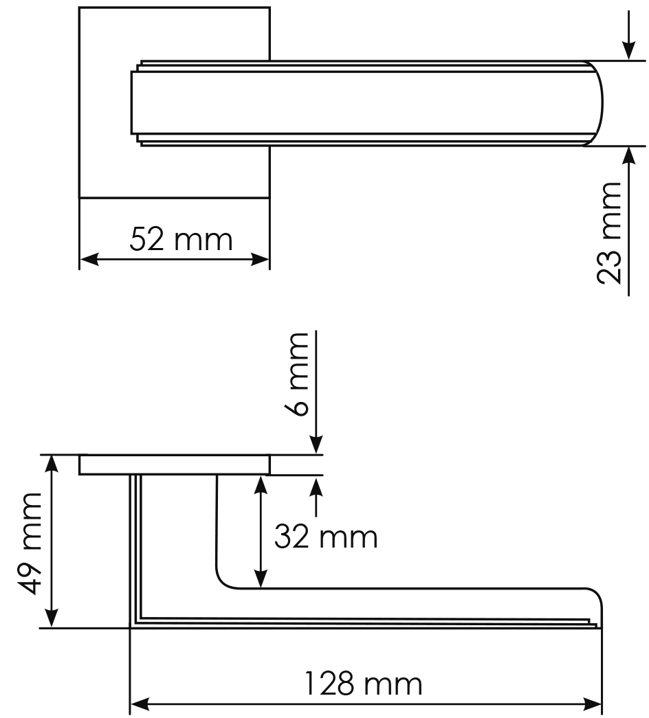 Ручка дверная MH-64-S6 BL STEPS на квадратной розетке 6 мм, цвет черный фото фурнитура Ярославль