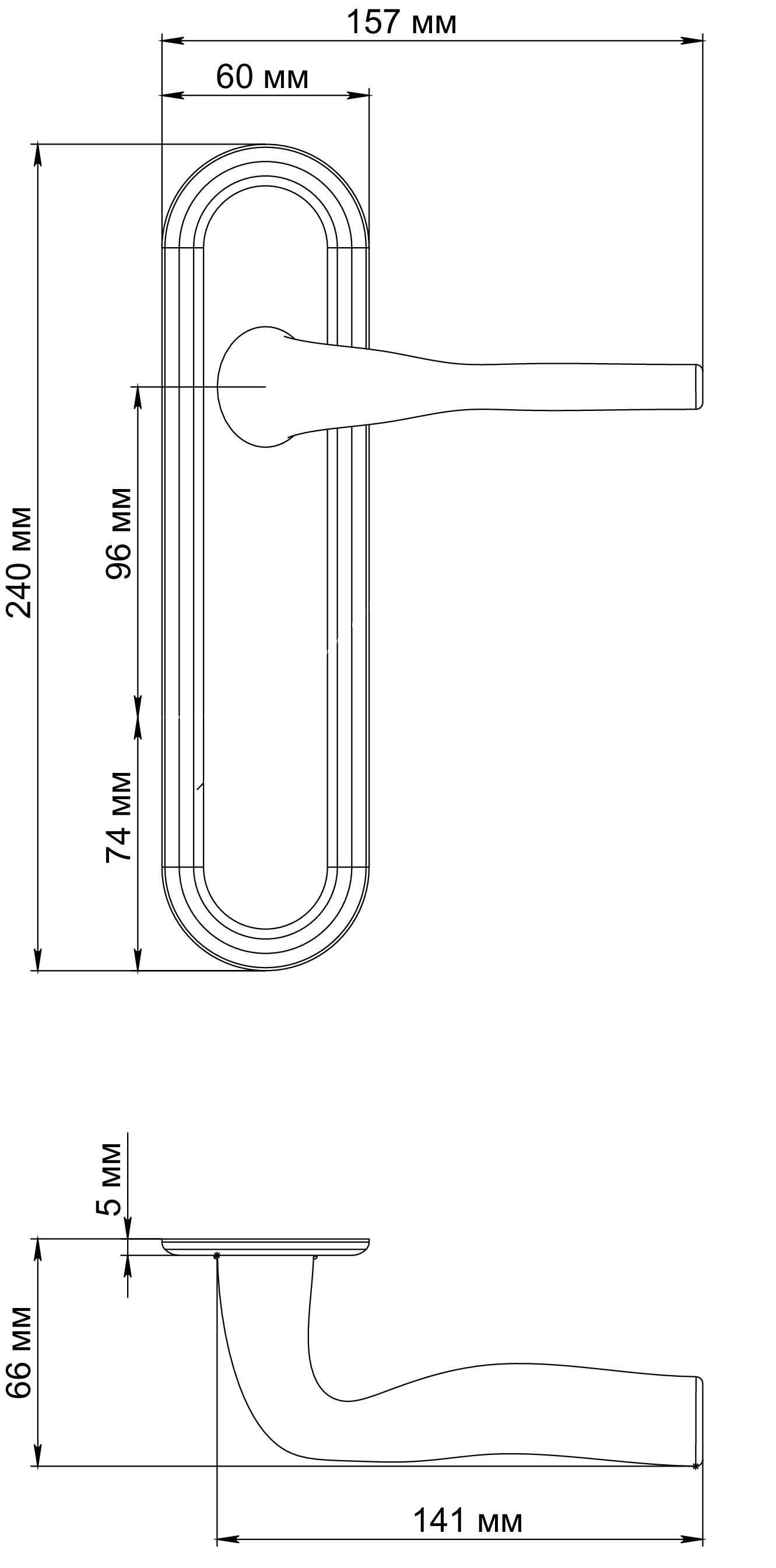 Ручка дверная LVB PLR SSW на планке, цвет Стокгольмский снегопад/Stockholm Snowfall фото фурнитура Ярославль