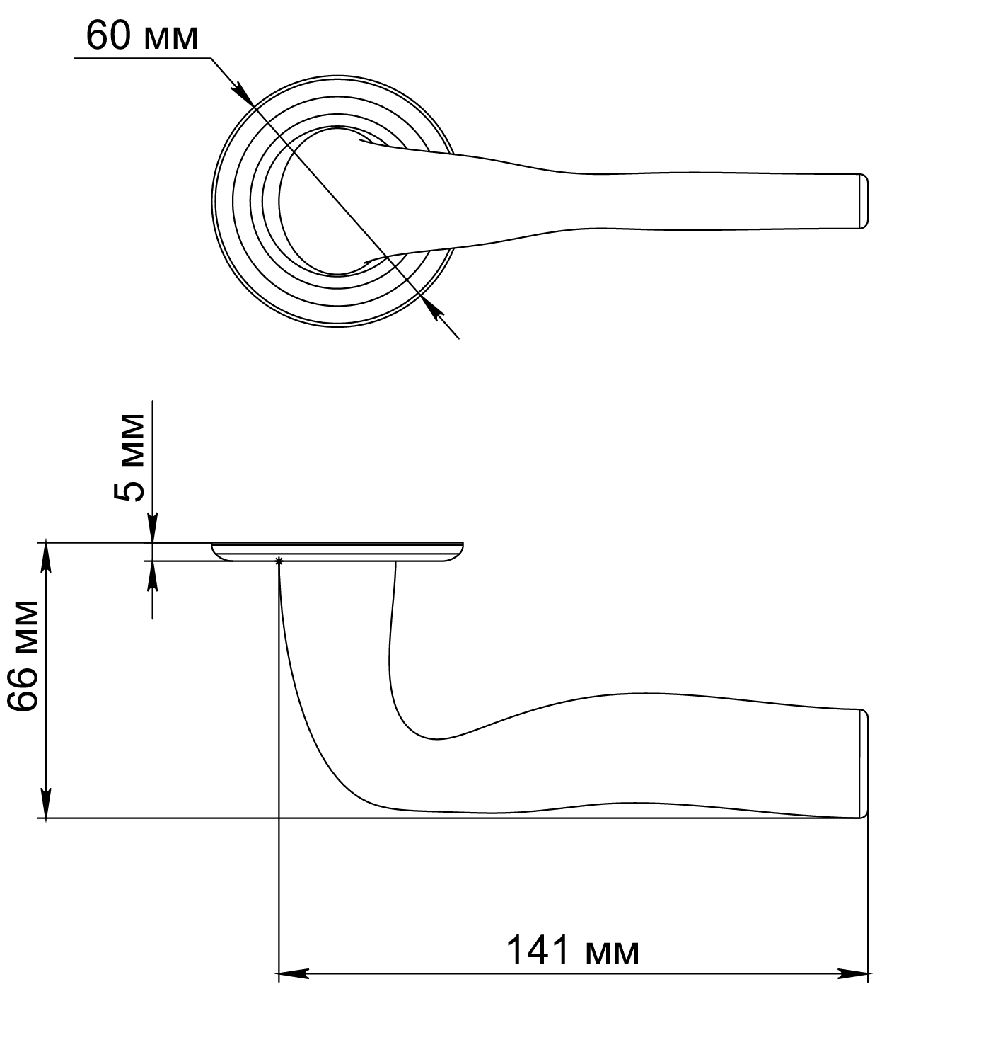 Ручка дверная LVB R7 SSW на круглой розетке, цвет Стокгольмский снегопад/Stockholm Snowfall фото фурнитура Ярославль