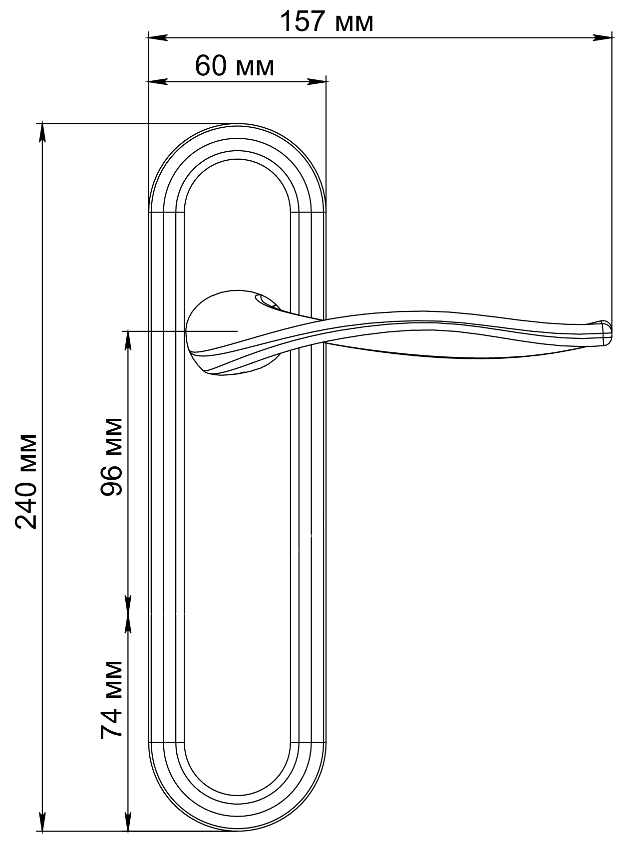 Ручка дверная SKYSCRAPER PLR WF на планке, цвет Зимняя стужа/Winter Frost фото фурнитура Ярославль