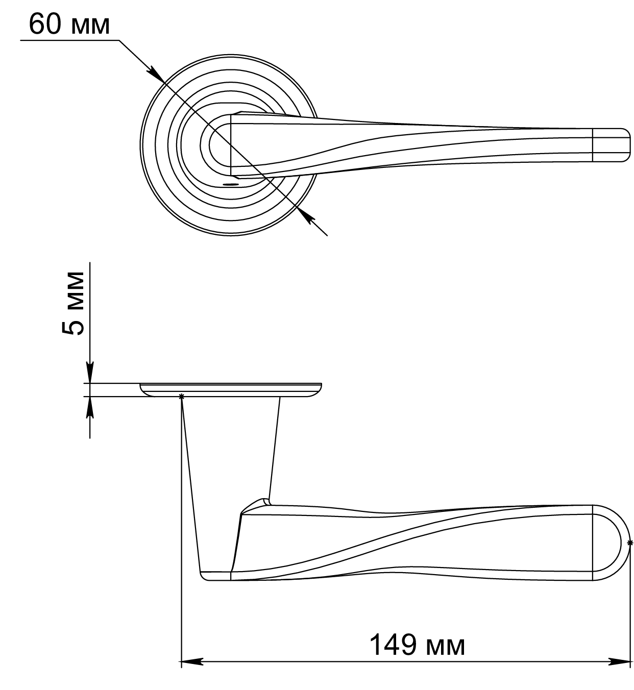 Ручка дверная THE OLYMPICS R7 SST на круглой розетке, цвет Летняя гроза/Summer Storm фото фурнитура Ярославль