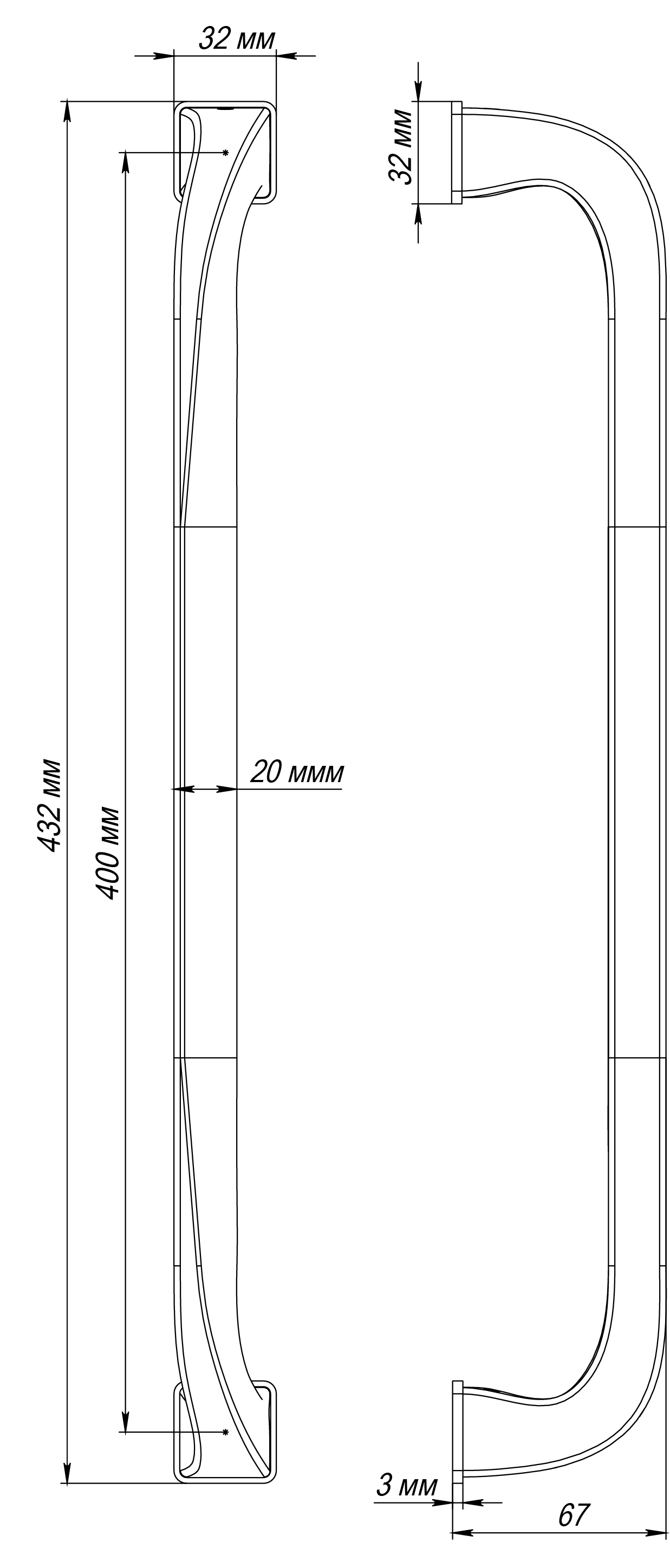 Ручка-скоба WD CONCERT HALL PH SSW, цвет Стокгольмский снегопад/Stockholm Snowfall фото купить в Ярославле