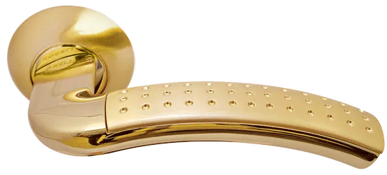 ПАЛАЦЦО, ручка дверная MH-02P SG/GP, цвет мат.золото/золото,с перфорацией фото купить Ярославль