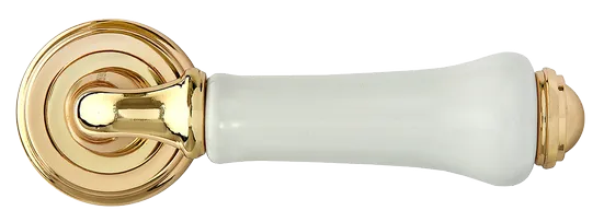 UMBERTO, ручка дверная MH-41-CLASSIC PG/W, цвет - золото/белый фото купить в Ярославле