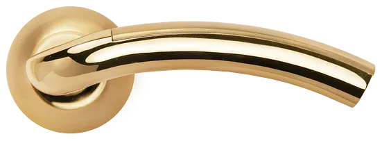 ПАЛАЦЦО, ручка дверная MH-02P SG/GP, цвет мат.золото/золото,с перфорацией фото купить в Ярославле