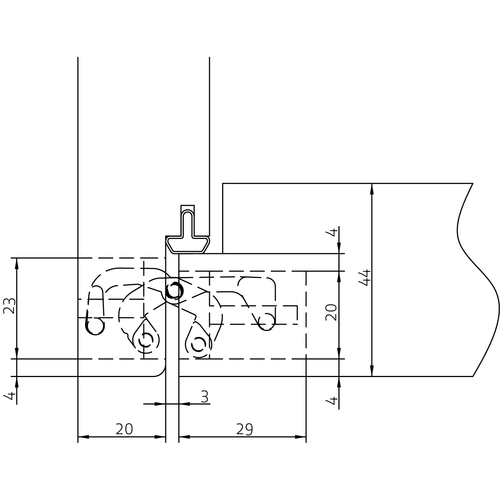 HH-19 B, скрытая петля, цвет - черный фото фурнитура Ярославль