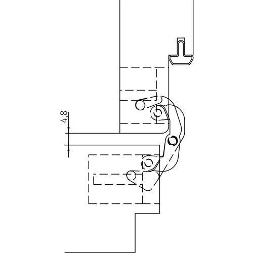HH-19 B, скрытая петля, цвет - черный фото дверная фурнитура Ярославль