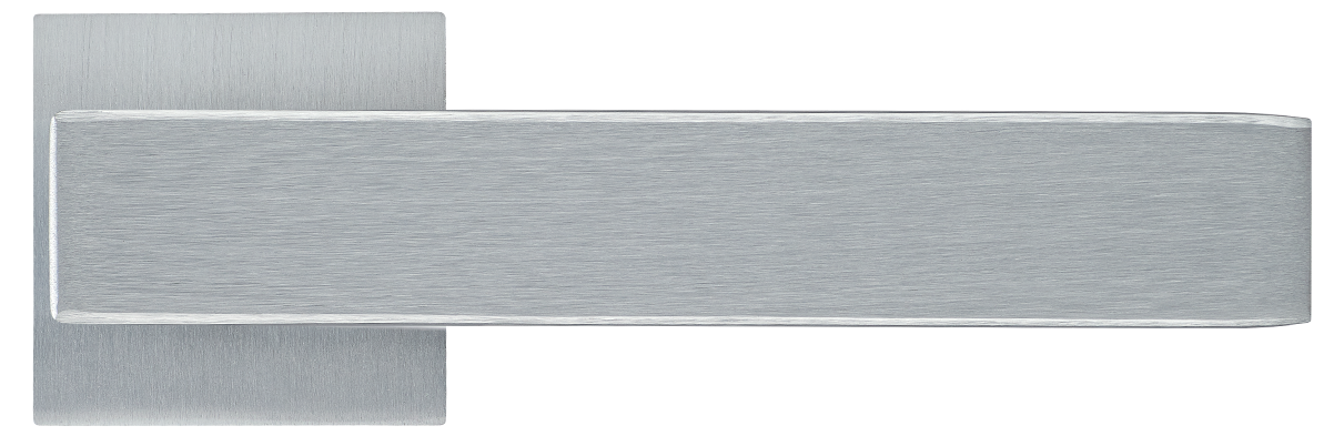 LOT ручка дверная  на квадратной розетке 6 мм, MH-56-S6 SSC, цвет - супер матовый хром фото купить в Ярославле